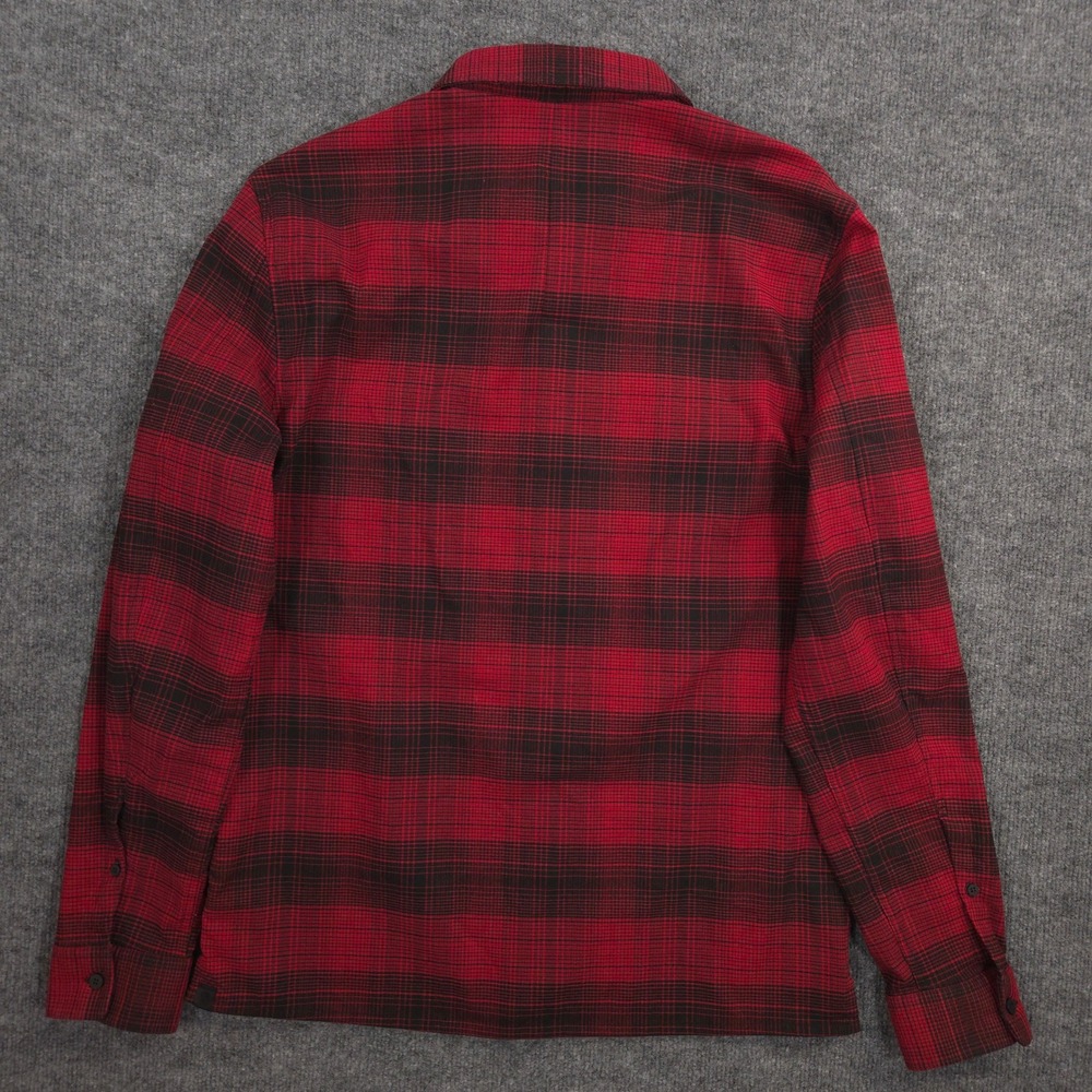 Lululemon Masons Peak Flannel Shirt Mens Large Red Black Long Sleeve Button Up - Picture 3 of 6